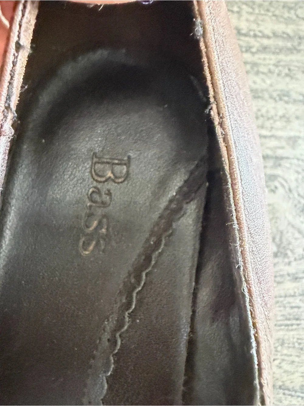 Bass Brown Leather Mary Jane Wedge Heels